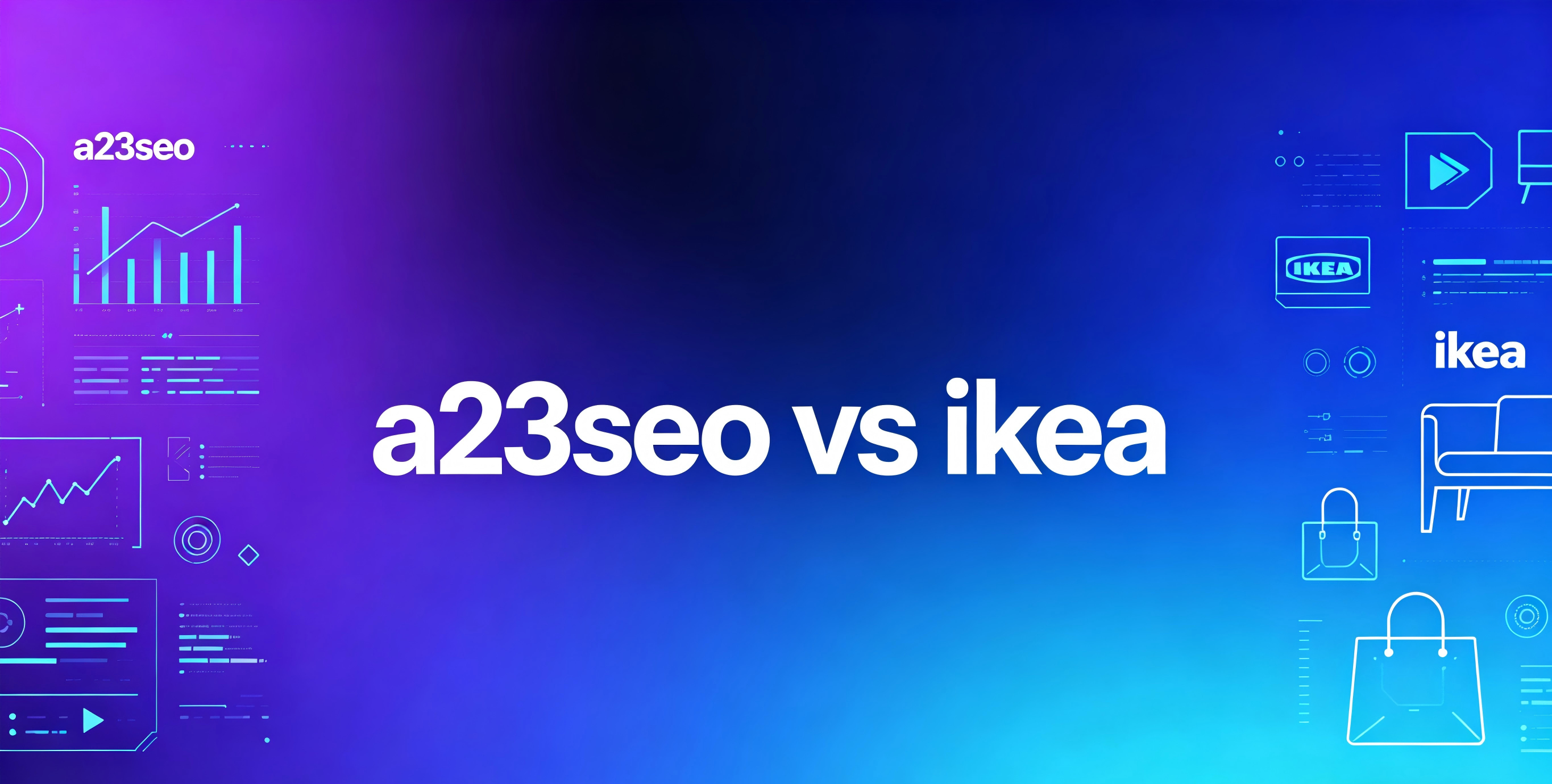 Comparison graphic of A23SEO vs IKEA digital strategy to help startups outrank legacy competitors in 2026(23SEOGEO)