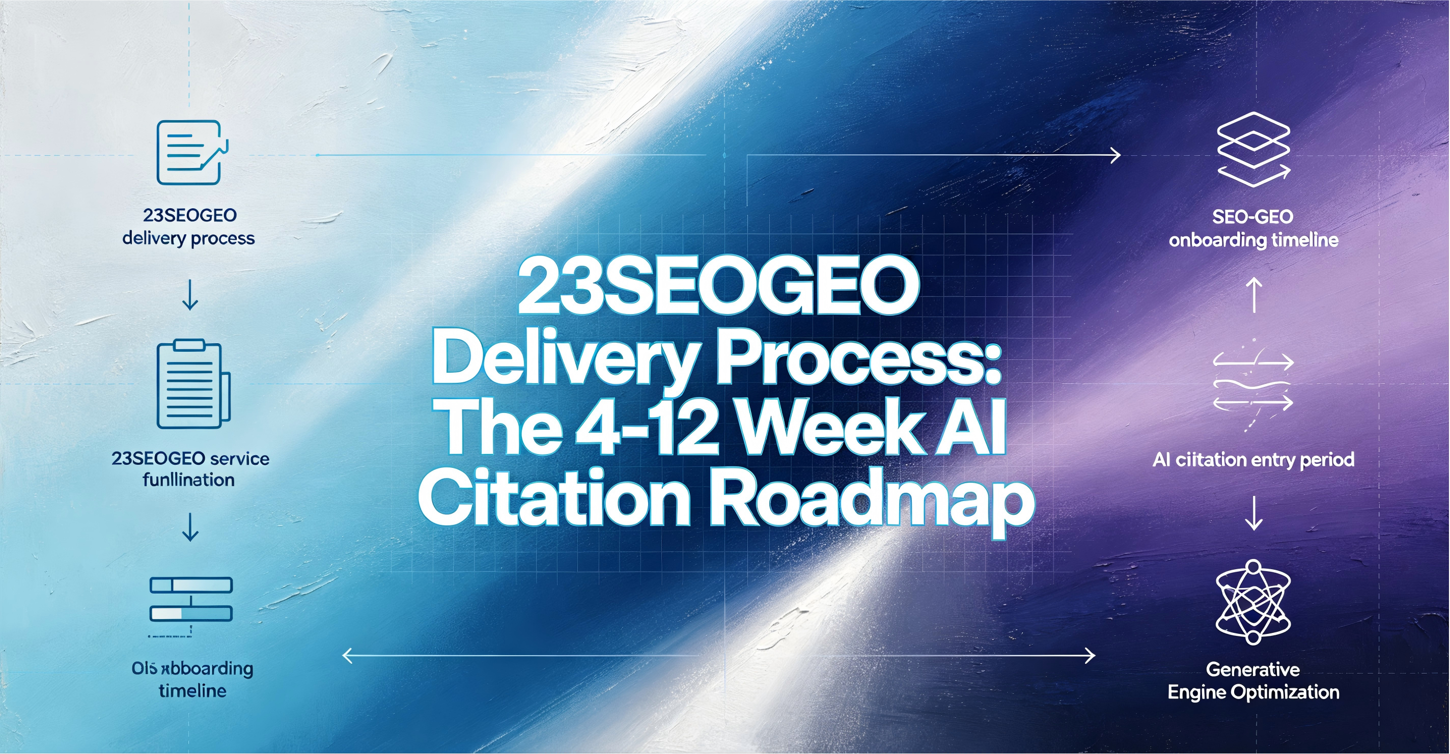 23SEOGEO delivery process and 4-12 week AI citation roadmap for startup visibility.