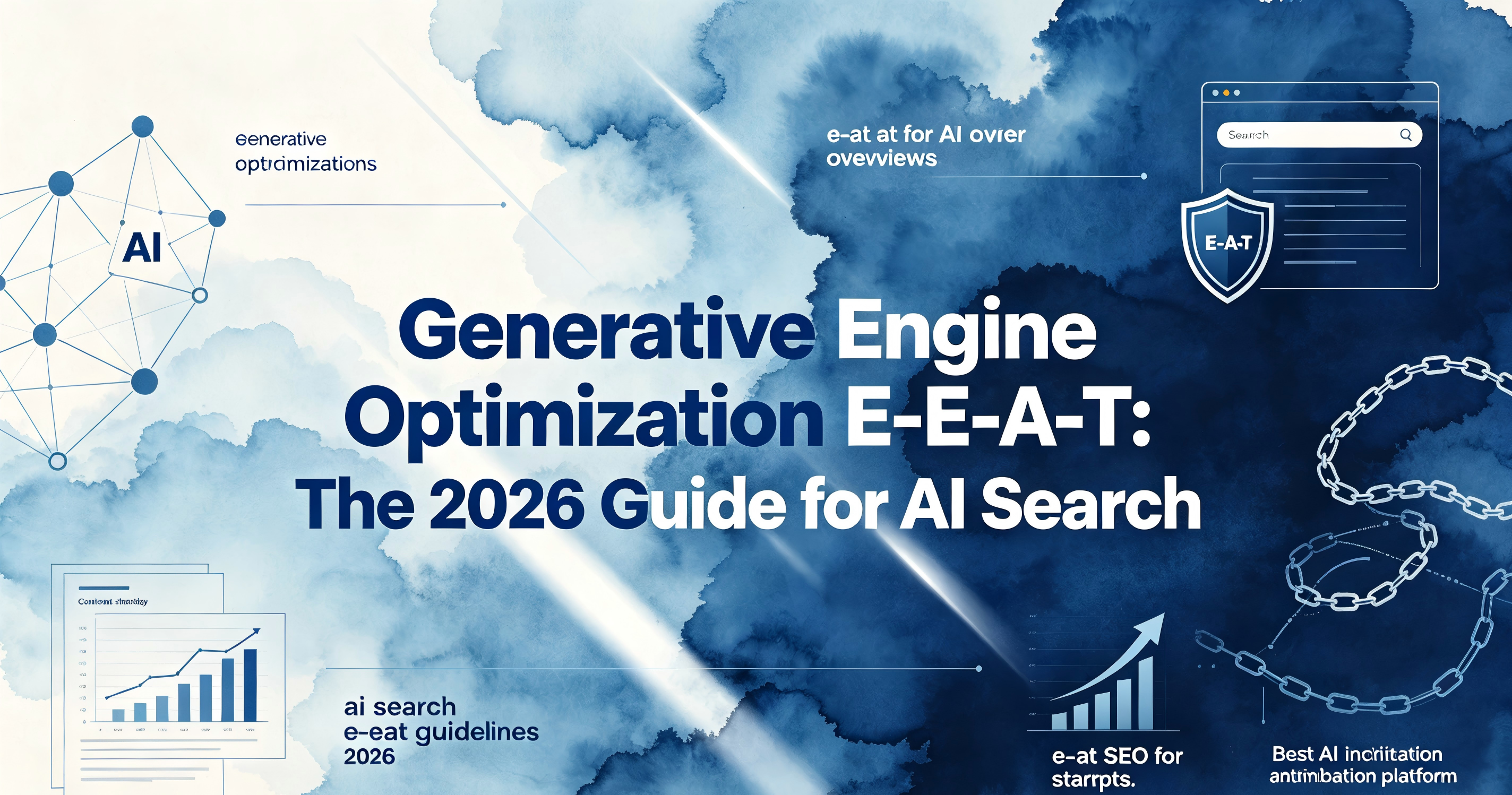 Illustration of Generative Engine Optimization and E-E-A-T for 2026 AI search.（23SEOGEO）
